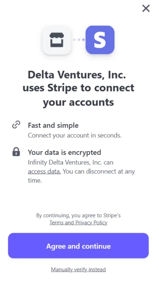 ChatGPT said: LATO AI Delta Stripe integration screen showing secure account connection for payments and affiliate commissions