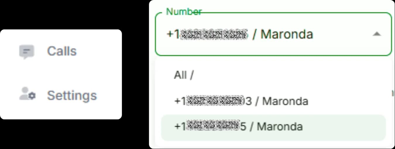 LATO AI Maronda Homes phone system integration screenshot showing multiple contact numbers linked to warranty and service request handling.