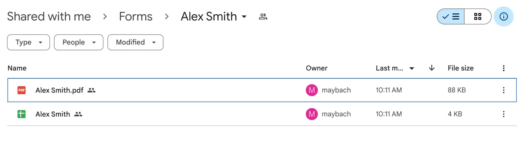 LATO AI Maybach Global document storage system showing automated recruitment form files saved as PDF and Excel for logistics compliance management