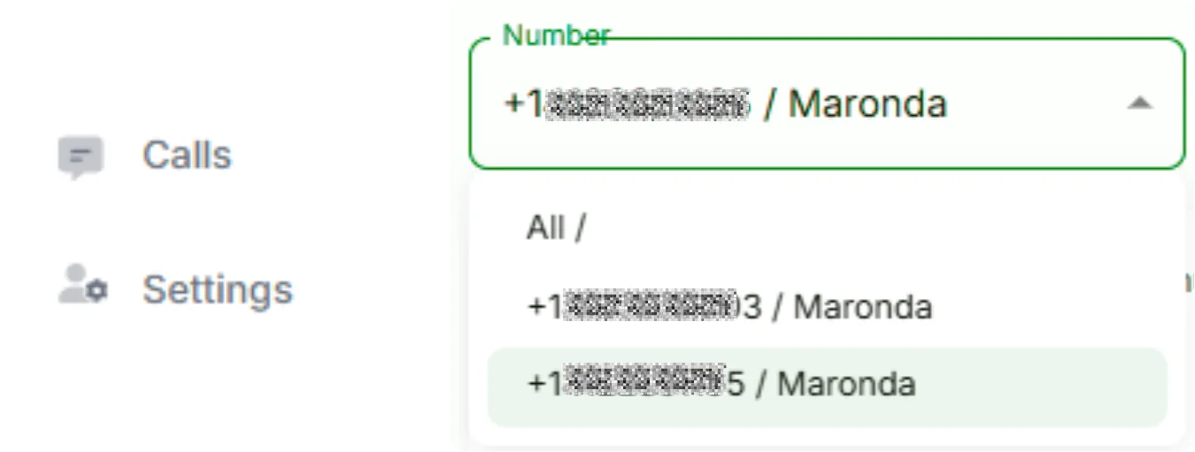 LATO AI Maronda Homes phone system integration screenshot showing multiple contact numbers linked to warranty and service request handling.